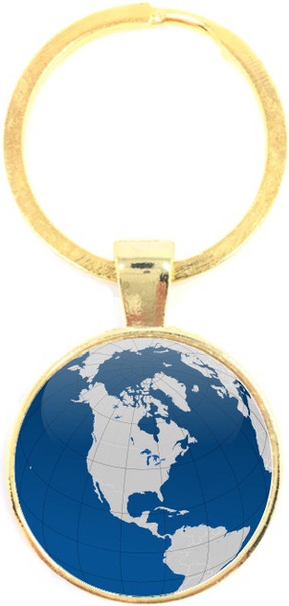 Sleutelhanger Glas - Wereld