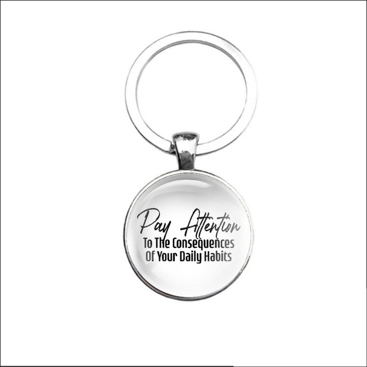 Sleutelhanger Glas - Pay Attention
