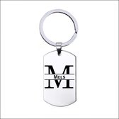 Porte-clés en acier inoxydable avec nom - Mels