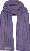 Knit Factory Elin Gebreide Sjaal Dames - Warme Wintersjaal - Grof gebreid - Langwerpige sjaal - Wollen sjaal - XXL sjaal - Dames sjaal - Violet - Paars - 200x50 cm