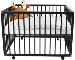 Product: Colorfull home Box - Met Wieltjes - Park - Babybox - 80 x 100 cm - Zwart, van het merk 