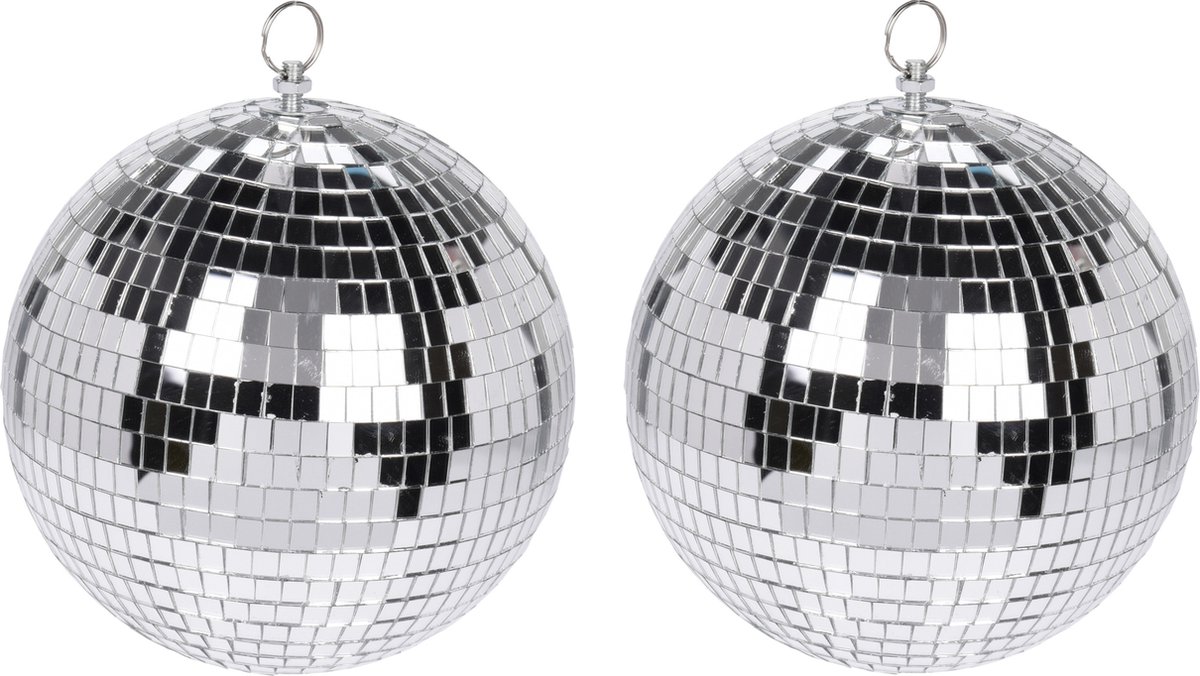 3x Grote zilveren disco kerstballen discoballen/discobollen glas/foam 12 cm