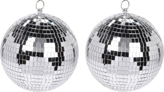 3x Grote zilveren disco kerstballen discoballen/discobollen glas/foam 12 cm - Discoballen kerstballen - kerstversiering
