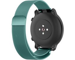 Strap-it Milanees bandje 22mm - luxe smartwatch horlogeband geschikt voor Samsung Galaxy Watch 1 46mm / Galaxy Watch 3 45mm / Gear S3 Classic & Frontier - Amazfit GTR 47mm / GTR 2 / GTR 3 - OnePlus Watch - groen