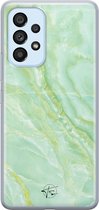 Hoesje geschikt voor Samsung Galaxy A33 - Marmer Limegroen - Soft Case - TPU - Marmer - Groen - Mooie Telefoonhoesjes