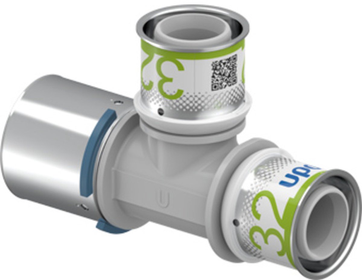 Uponor S-Press Plus PPSU pers composiet T-stuk verlopend 40x32x32mm