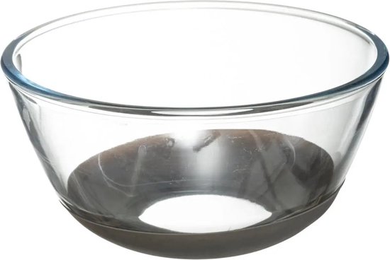 Beslagkom/mengkom glas met antislip - 2,2L - Keukenbenodigdheden - Serveerschalen/saladeschalen