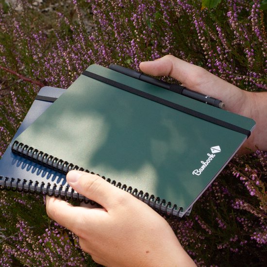 Bambook Colourful Cahier Effaçable - Bleu foncé (Navy) - A5 - Vierge & Ligné - Avec 1 feutre gratuit