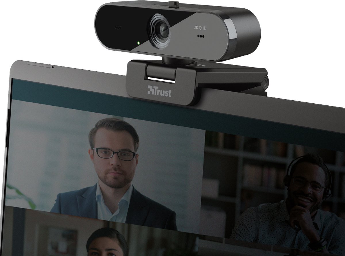 Trust Taxon - QHD 2K Webcam met dubbele microfoons - Autofocus - Zwart