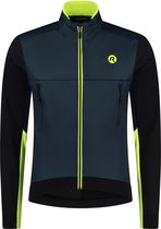Rogelli Cadence Fietsjack Winter - Heren Fietsjas - Wind- en Waterafstotend - Blauw, Zwart, Fluor - Maat M