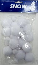 1x Sneeuwballen slingers 150 cm - Kerstslingers/sneeuwslingers - Sneeuwversiering/sneeuwdecoratie