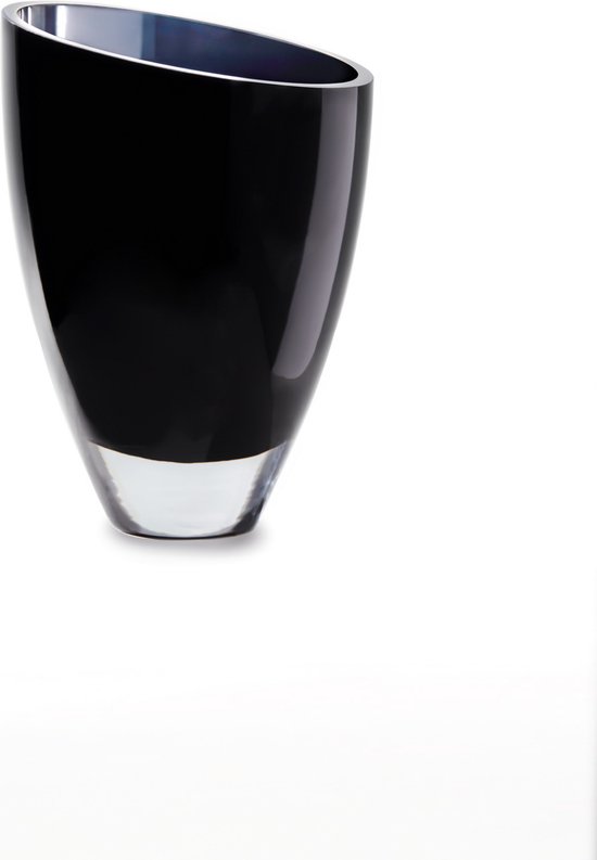Luxueuze glazen vaas - KORTING -21% - Inkt-Blauw - paraboolvorm - 9mm dik glas - Belgisch merk Element Accessories: BULED25IB