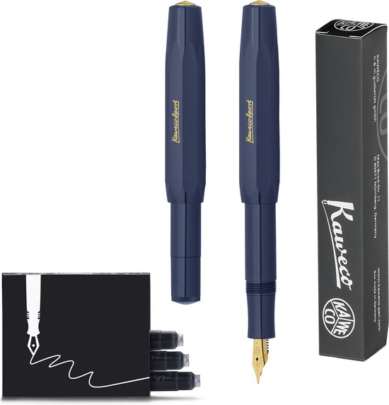 Kaweco - Vulpen - CLASSIC SPORT NAVY Fountain Pen - Medium - Doosje Vullingen