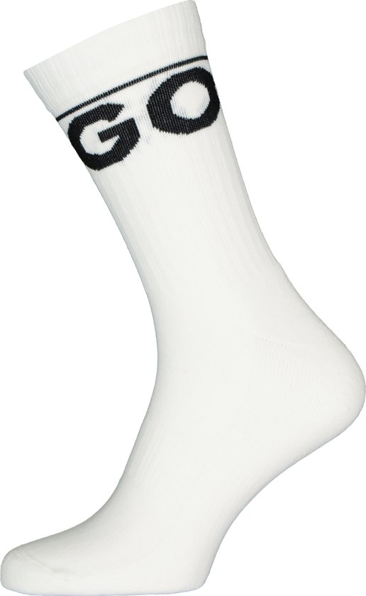 HUGO logo sokken sportief - hoge enkelsokken - wit - Maat: 39-42