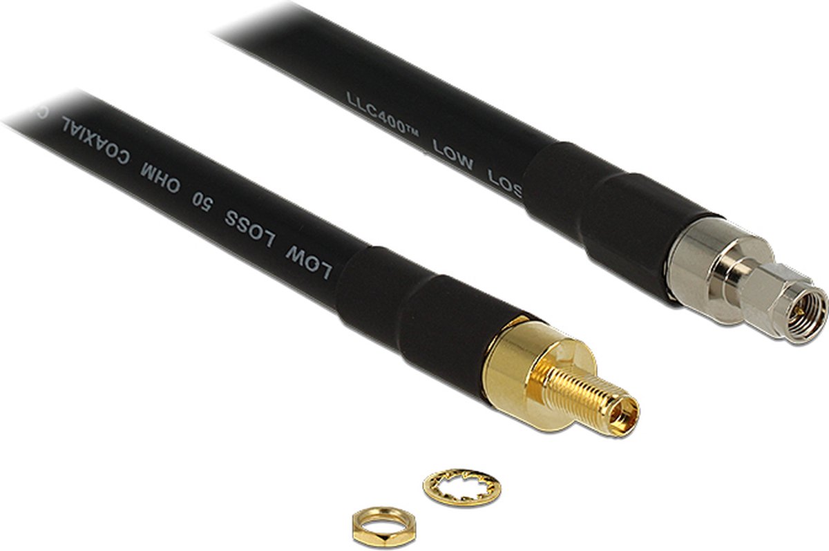 SMA (m) - SMA (v) verlengkabel - CFD400/LLC400 - 50 Ohm / zwart - 1 meter