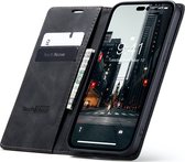 Hoesje geschikt voor iPhone 14 Pro Max - Book Case Leer Slimline Zwart