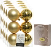 48x Gouden kunststof kerstballen 8 cm - inclusief kerstbalhaakjes - Onbreekbare plastic kerstballen - Kerstboomversiering goud