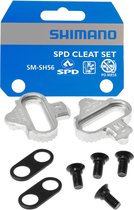 Shimano SM-SH56 SPD schoenplaatjes – multidirectionele uitklikfunctie – 2-bouts – 1 paar – zilver – zonder tegenplaat