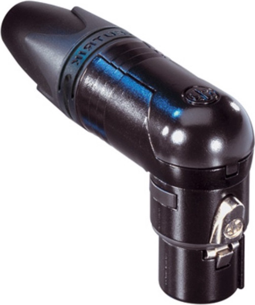 Neutrik NC4FRX-B XLR 4-pins (v) haakse connector - verguld / zwart