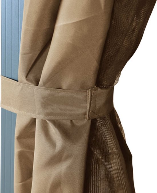 vidaXL Tonnelle avec rideau 400x300 cm Aluminium Taupe