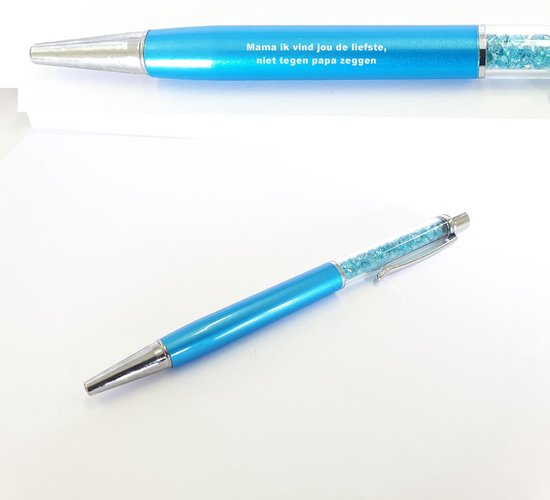 Pen Met Diamantjes En Gravering - Mama Ik Vind Jou De Liefste