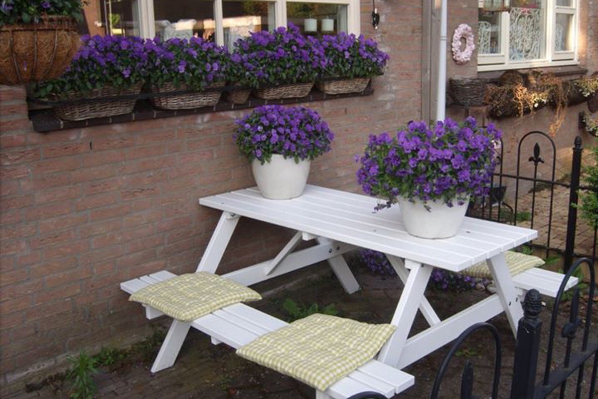 Rockwood® Picknicktafel Eik - Zwaar Kunststof - Sand Beige (184kg) 2.40m Naturel