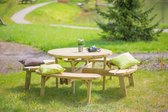 Rockwood® Picknicktafel Rond 1.20m   met 3 rugleuningen