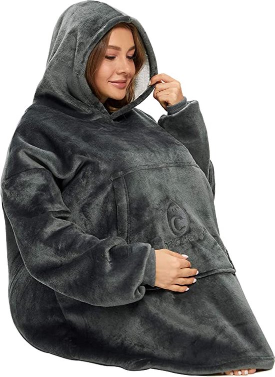 Oversized Hoodie Deken - Warme Sherpa Fleece - Unisex & Dubbelzijdig - Perfect voor Winter main image 0
