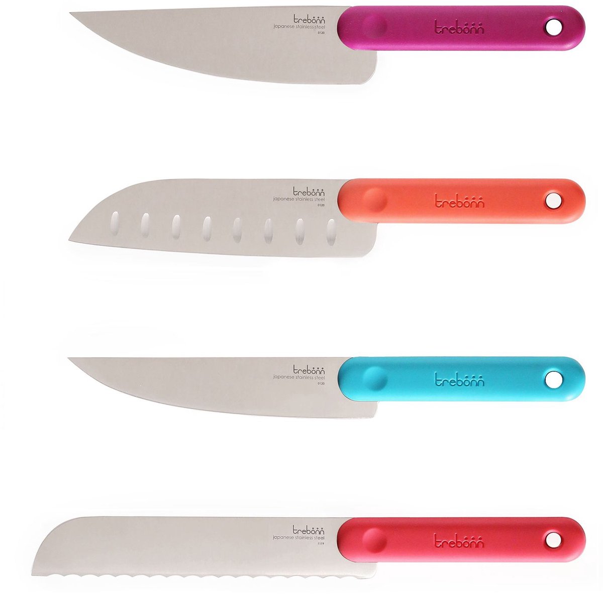 Messenset, Set van 4 Stuks, Soft Touch Sure Grip Handgreep, Japans RVS - Trebonn