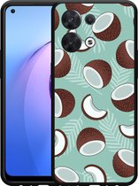 Oppo Reno8 5G Hoesje Zwart Kokosnoten - Designed by Cazy