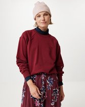 Sweat With Lace Details At Sleeves Dames - Donker Rood - Maat L
