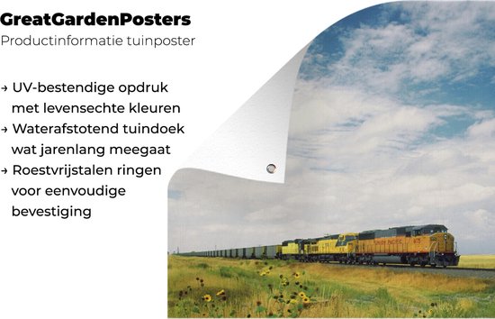 Train de marchandises à travers le champ dans le Dakota du Nord affiche de jardin toile en vrac 60x80 cm - toile de jardin / toile d'extérieur / Peintures pour l'extérieur (décoration de jardin)