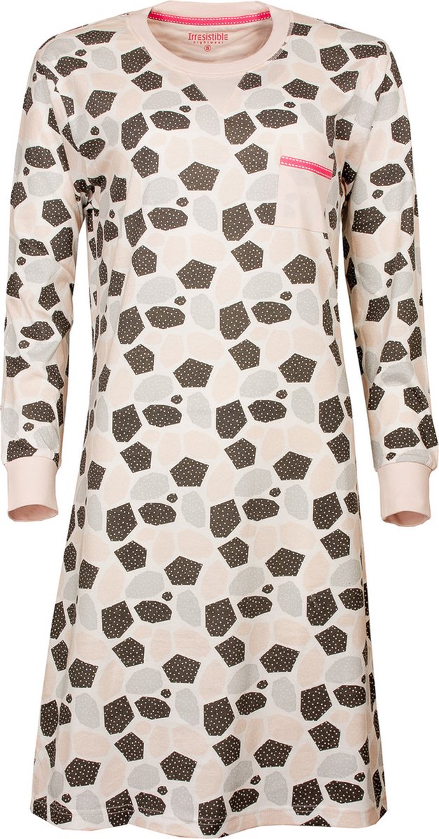 Irresistible Dames Nachthemd - 100% Katoen - Licht Roze - Maat M