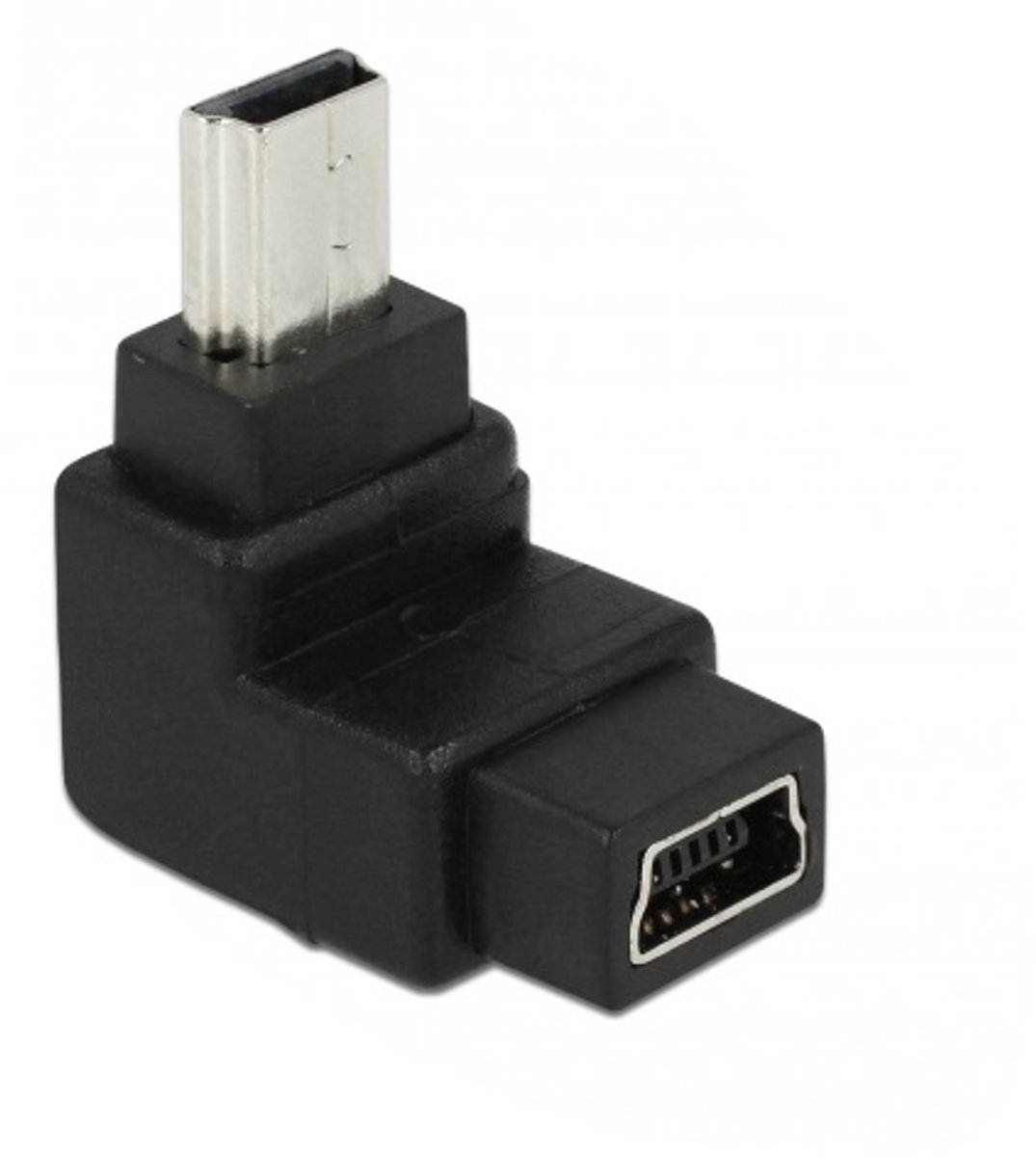 USB Mini B naar USB Mini B haakse adapter / zwart