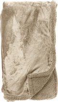 Dutch Decor - STANLEY - Plaid 150x200 cm - fleece deken met teddy en fleece - Pumice Stone - beige