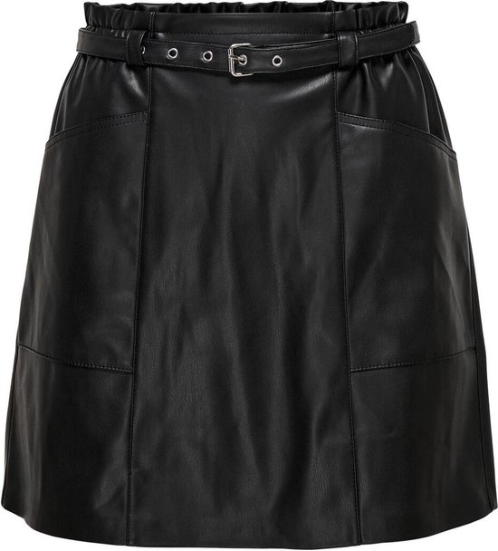 ONLY Jupe Courte En Simili Cuir Onlheidi – Style Tendance Femme, Ceinture Élastique & Poches Avant