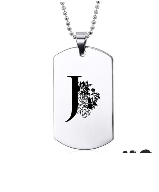 Collier Acier Inoxydable - Lettre Avec Bloem - J