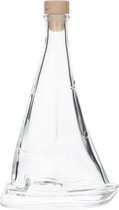 Glazen Fles 'Zeilboot' - 350 ml - Decoratieve Flessen, Glazen Flesjes Met Dop - Vorm: Zeilboot Glas - Transparante Fles - Glas - 1 Stuk