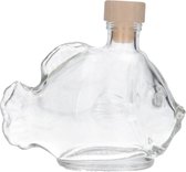 Glazen Fles 'Vis' - 200 ml - Decoratieve Flessen, Glazen Flesjes Met Dop - Vorm: Vis Glas - Transparante Fles - Glas - 1 Stuk
