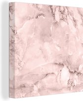 Toile Peinture Marbre - Rosé - Pierres - 20x20 cm - Décoration murale