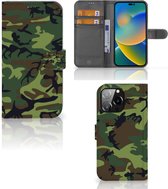 iPhone 14 Pro Max Portemonnee hoesje Army Dark