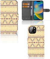Wallet Book Case Geschikt voor iPhone 14 GSM Hoesje Aztec Yellow
