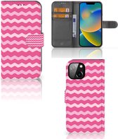 Hoesje ontwerpen Geschikt voor iPhone 14 GSM Hoesje ontwerpen Waves Pink