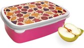 Boîte à pain rose avec motif feuilles d' Design