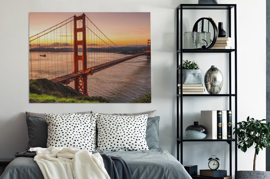 Tableau Toile Pont - Water - Etats-Unis - 120x90 cm - Décoration murale