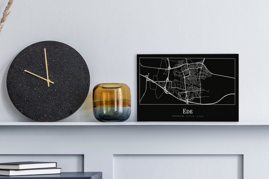 Peinture sur toile Ede - Plan de ville - Carte - Plan d'étage - 30x20 cm - Décoration murale