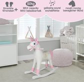GoodVibes - Hobbelpaard voor Kinderen - Schommelpaard Pink Unicorn - Stevige Constructie - Knuffelzacht met Geluidseffecten - Roze Eenhoorn