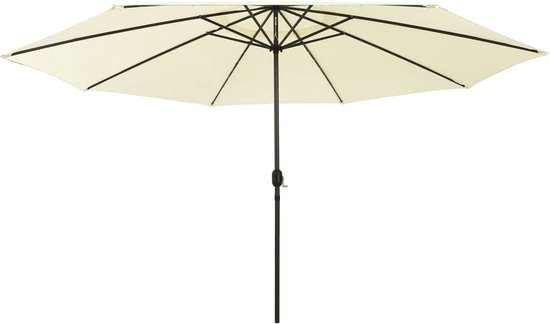 COSTWAY Parasol de Terrasse en Bois de 300 cm, avec 8 Baleines en Bambou, 3 Hauteurs Réglables, Poulie de Levage à Corde, Beige - Jardin