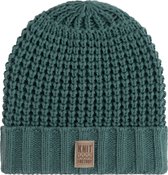Knit Factory Robin Gebreide Muts Heren & Dames - Beanie hat - Laurel - Grofgebreid - Warme groene Wintermuts - Unisex - One Size