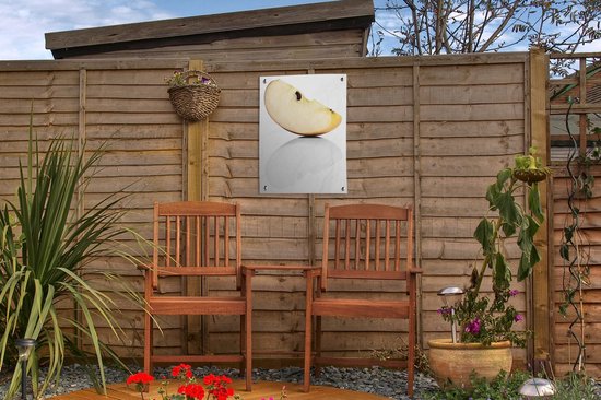 Horloge maison d'une pomme rouge affiche de jardin 30x40 cm - petit - Toile de jardin / Toile d'extérieur / Peintures pour l'extérieur (décoration de jardin)